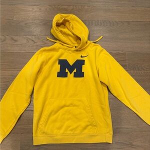 Michigan Nike Yellow Hoodie with Blue Logo